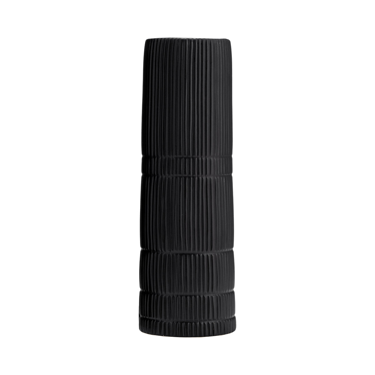 Rollingwood Matte Black Ceramic Lined Cylinder Vase