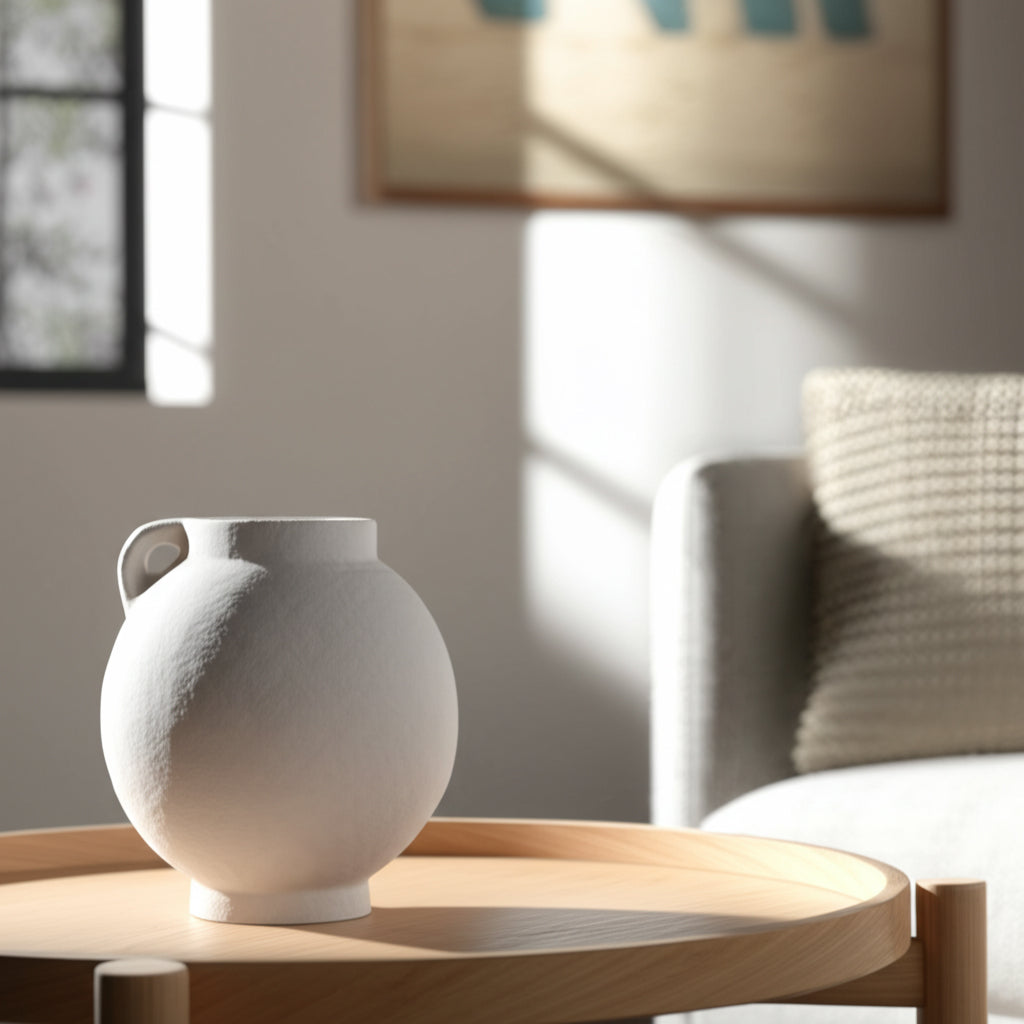 Corbinford White Medium Bulbous Jug with Handle