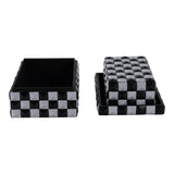 Cobb Black/White 3d Checkerboard Boxes (Set of 2)