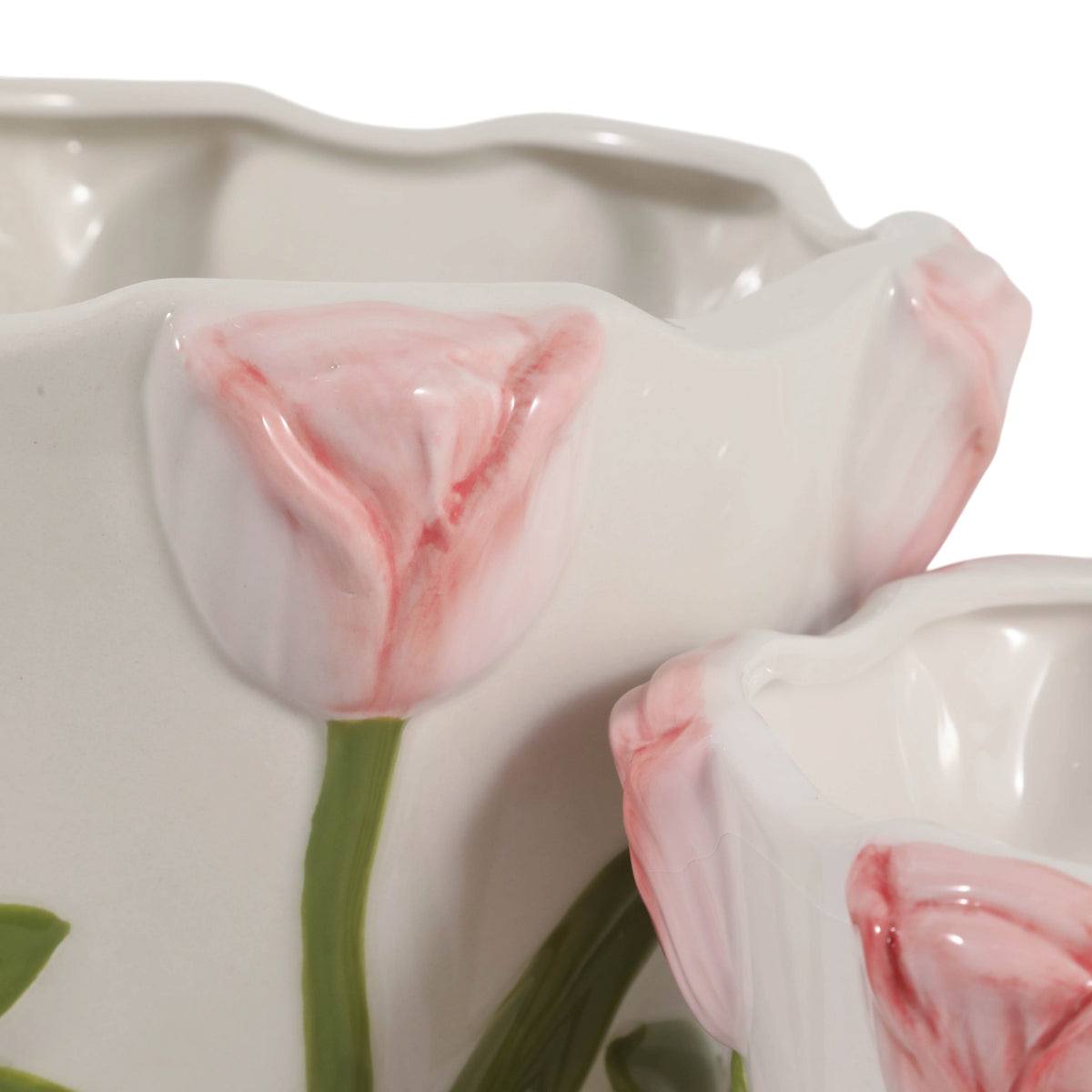 Glenbrook Multicolor Dimensional Tulips on Planters (Set of 2)