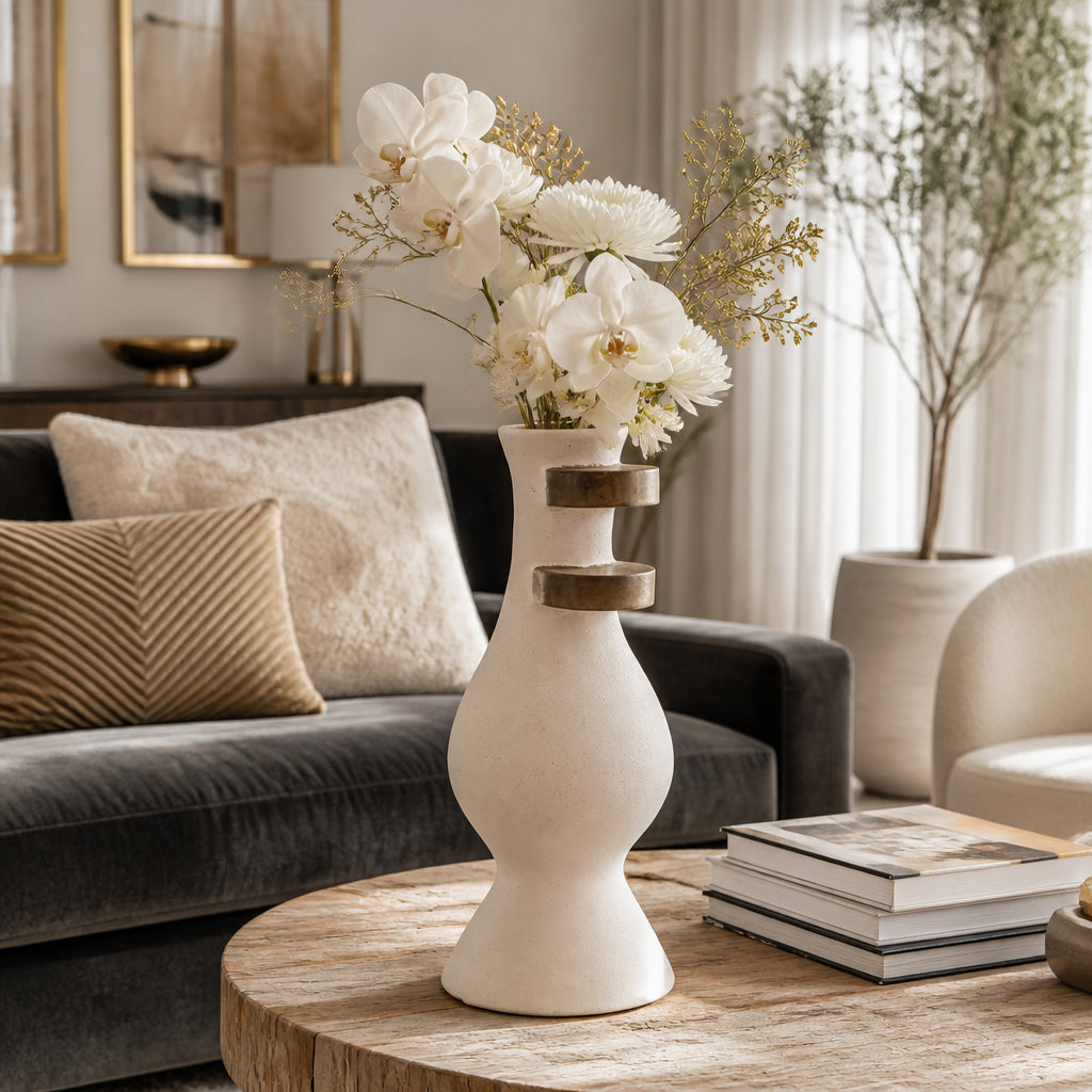 Romandale Ivory Ecomix Abstract Vase
