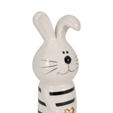 Glendora White/Black/Gold Small Lines Bunny with Heart