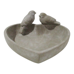 Red Fir Gray Heart Bowl with Birds
