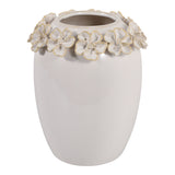 Hartley Ivory/Gold Floral Applique Vase