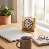 Pitco Black/Silver/Gold Metal Table Clock