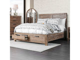 Wynton Weathered Light Oak California King Bed w/ Storage - Ornate Home