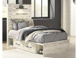 (Online Special Price) Cambeck Whitewash Twin Panel Bedroom Set w/ 4 Storage Drawers - Ornate Home