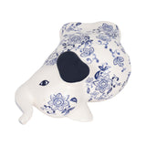 Edgarwell Blue/White Trunk Up Chinoiserie Elephant