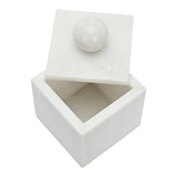 Hollystone White Marble Box with Ball Knob