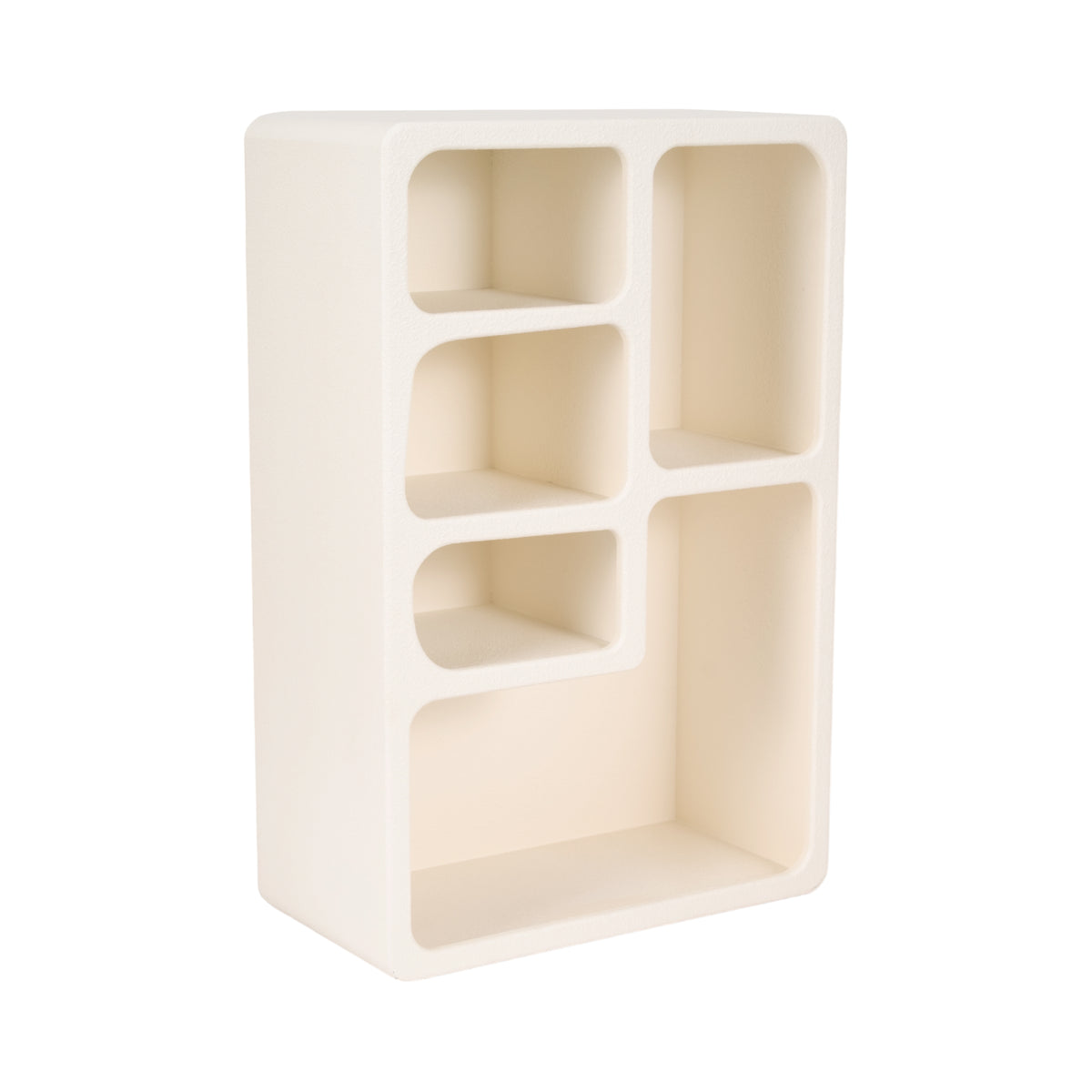 Avery Place White Rectangle Rough Finish Wall Shelf