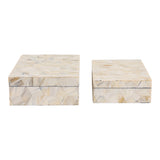 Dunmovin Multicolor Etched Geo Cube Resin Boxes (Set of 2)