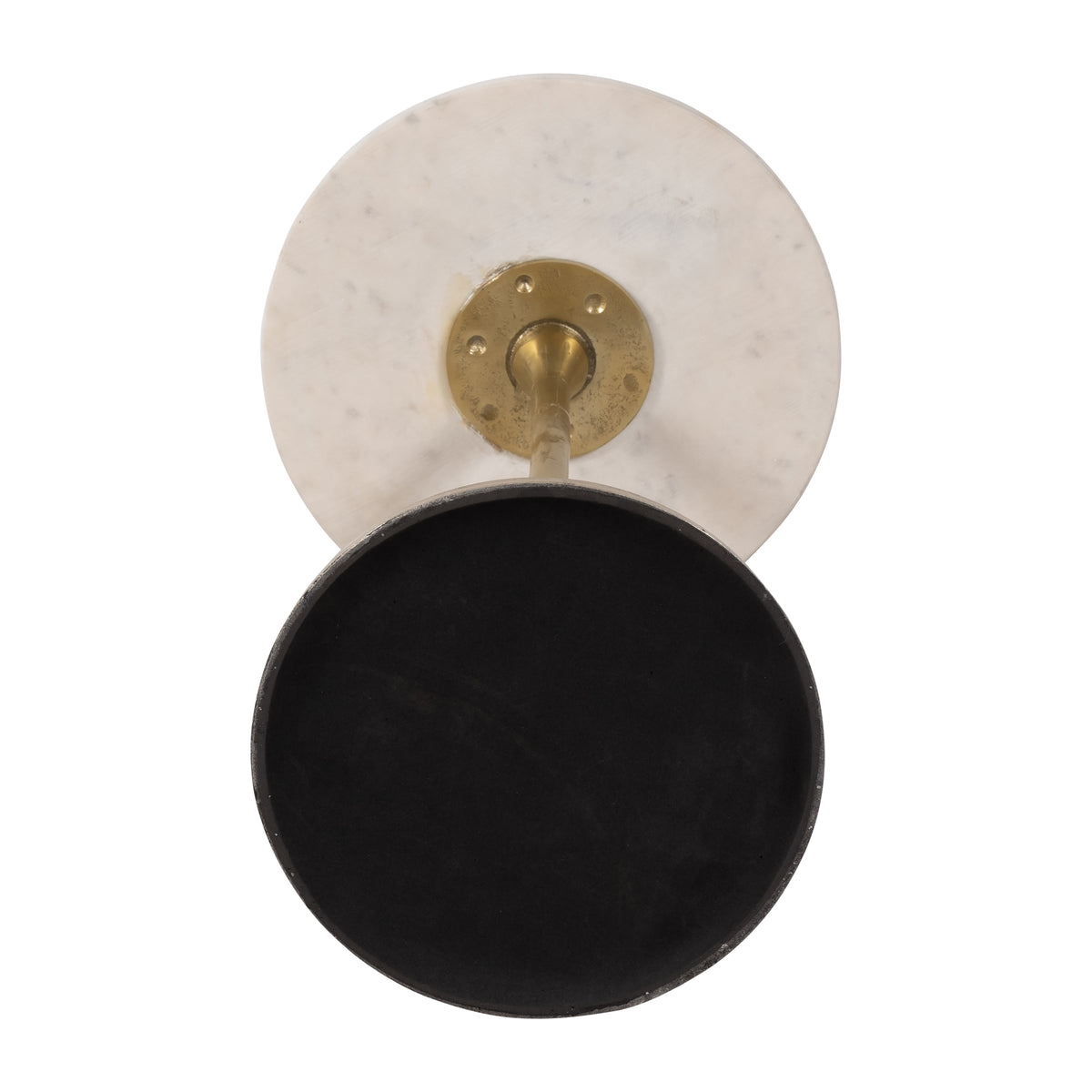 Goat Rock Gold/White Metal Round Drink Table