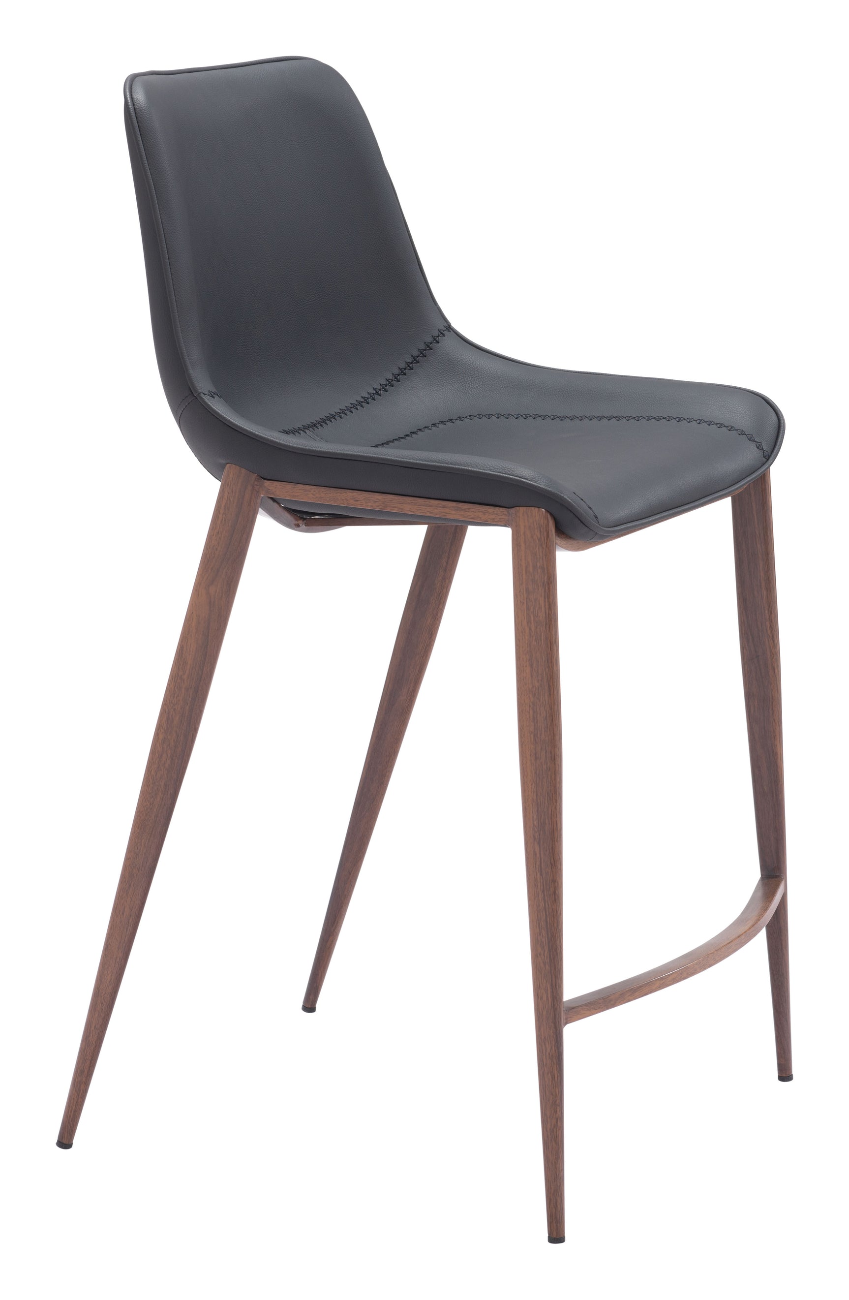 Magnus Black & Walnut Counter Stool (Set of 2)