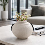 Haroldwood Ivory/Black Ecomix Vase with Metal Handles