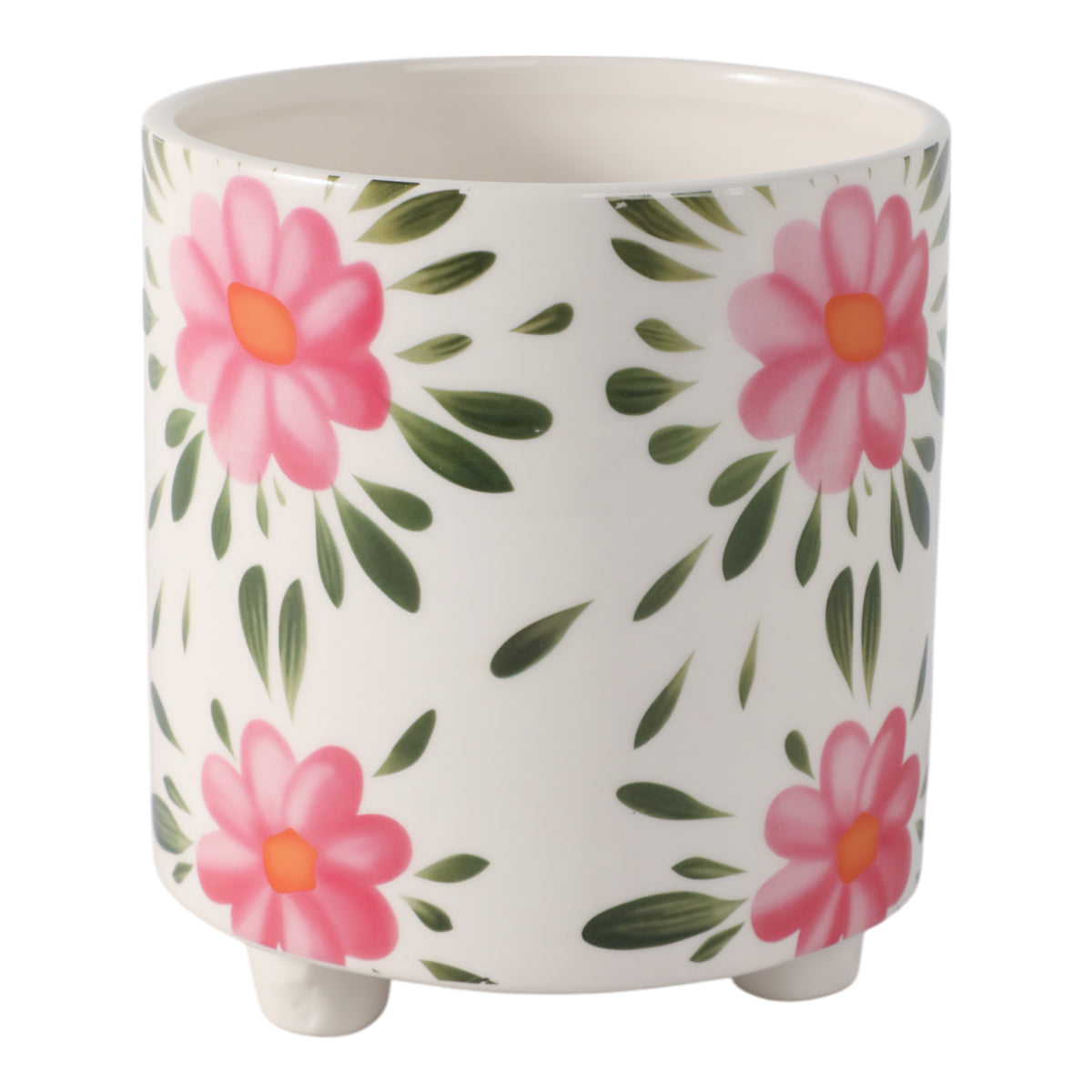 Almaway White/Green/Pink Planter