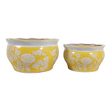 Henleydale Yellow/White Planters (Set of 2)