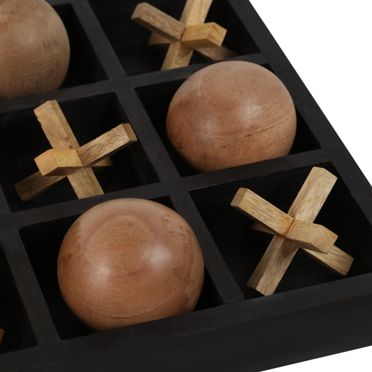 Alta Black/Brown Wood Tic Tac Toe Board Game