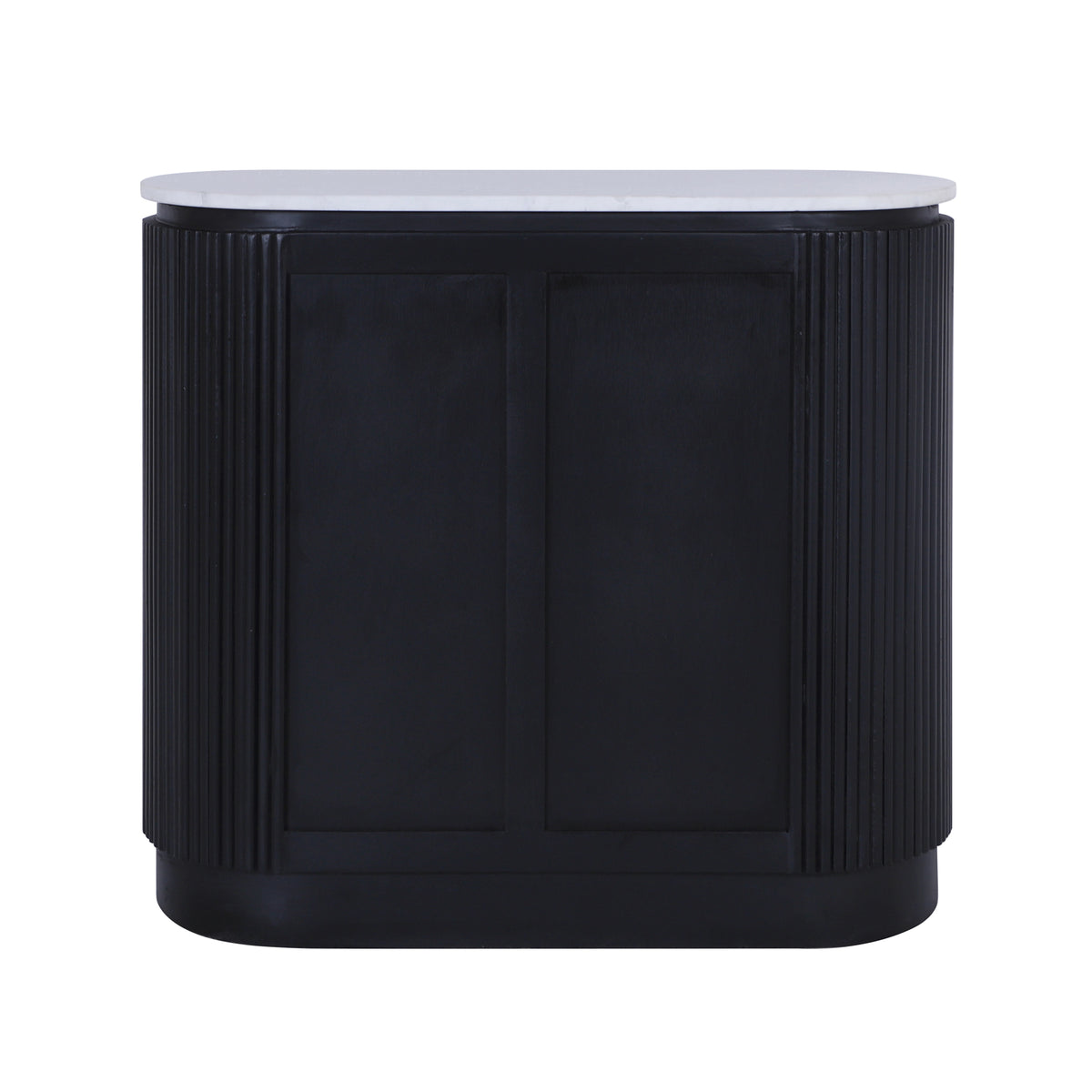 Squabbletown White/Black Fluted 2-Door Cabinet