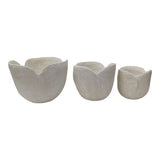 Winton White Tulip Paper Mache Planters (Set of 3)