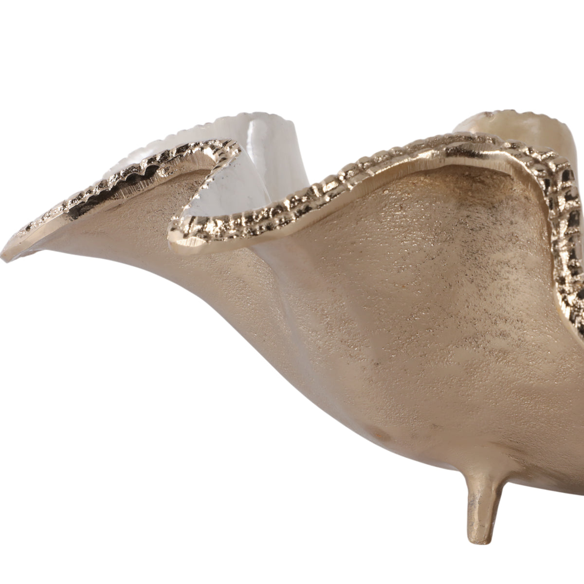 Lodi Tan/Gold Curvy Metal Bowl