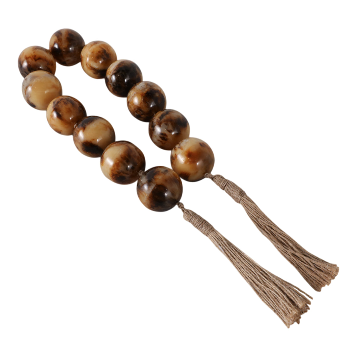 Palmerhaven Brown Swirled Resin Beaded Garland
