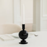 Ryde Black Glass Bubble Taper Candle Holder