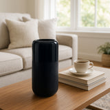 Coromar Navy Blue Small Ceramic Grooved Vase