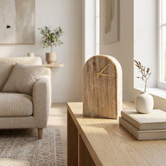 Claussenius Beige/Brown Arch Marble Table Clock