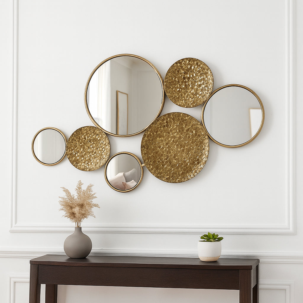 Melita Gold Metal Mirrored Wall Decor