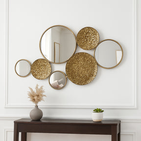 Melita Gold Metal Mirrored Wall Decor