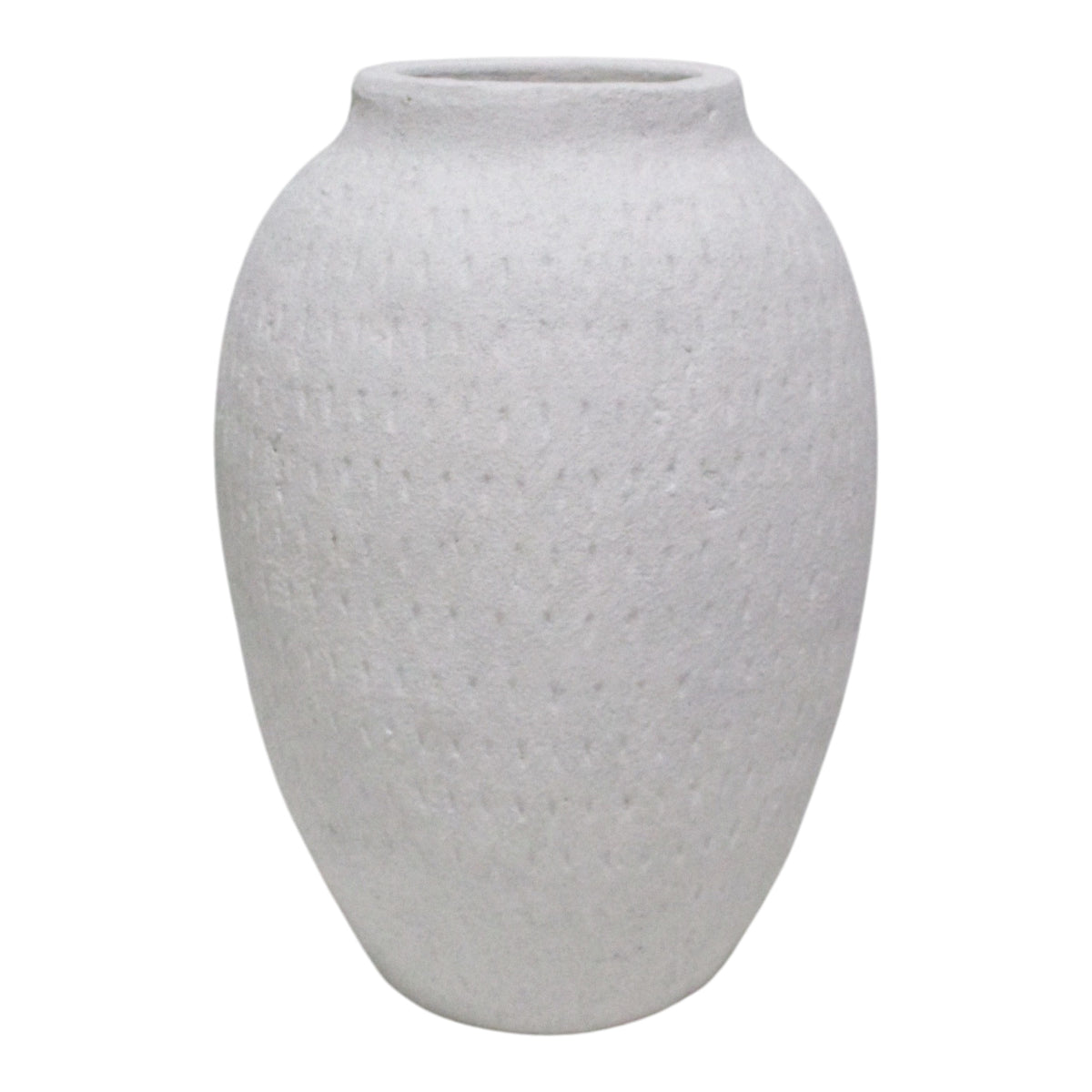 Finley White Large Hammered Vase