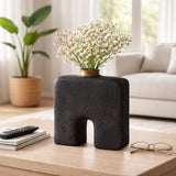 Emmaton Black Large Ecomix Abstract Vase