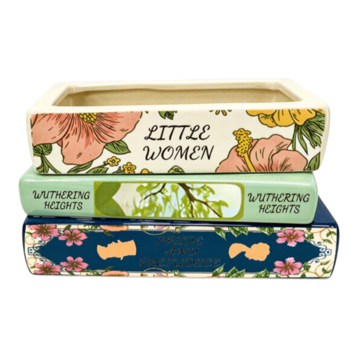 Ballena Multicolor Classic Books Stacked Planter