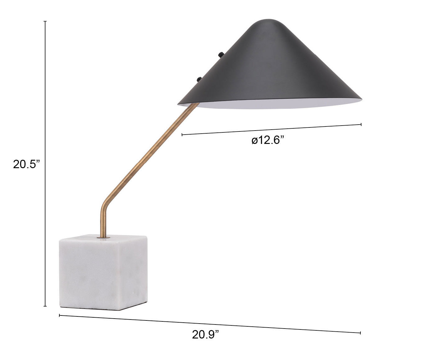 Pike Black & White Table Lamp