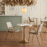 Desi Beige & Gold Dining Chair (Set of 2)