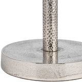 Graton Silver Metal Round Drink Table with Flat Base