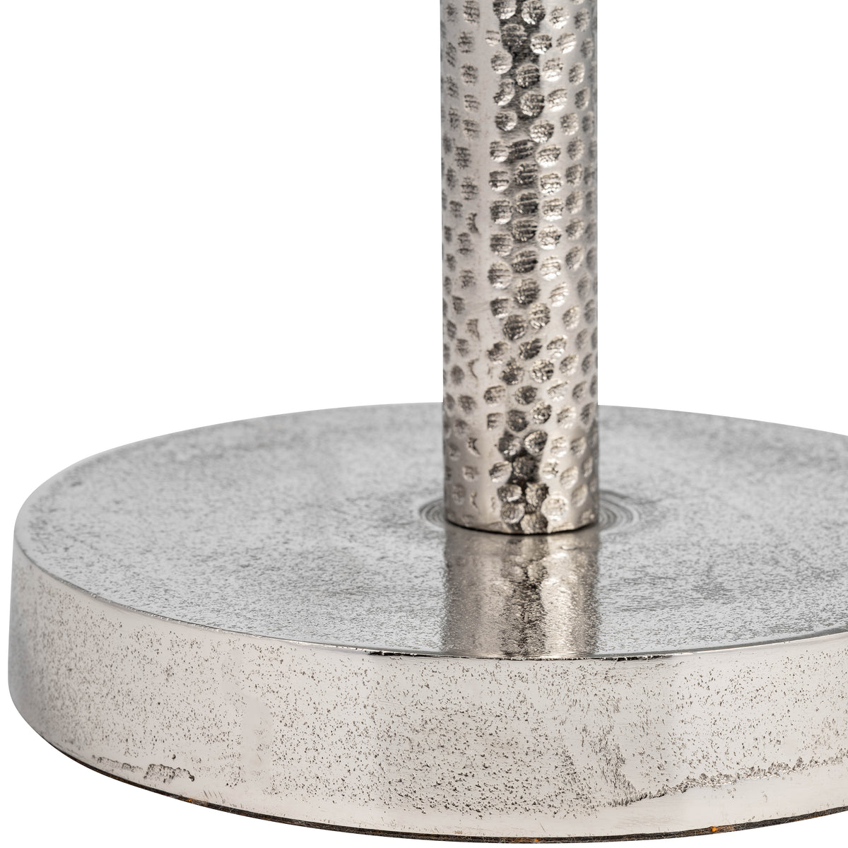 Graton Silver Metal Round Drink Table with Flat Base