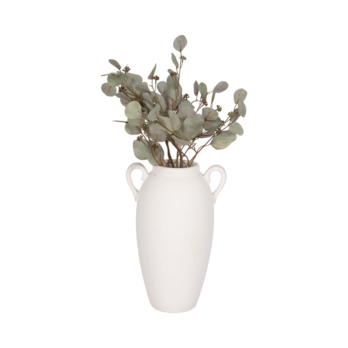 Laylaford White Ceramic Textured Jug with Handles