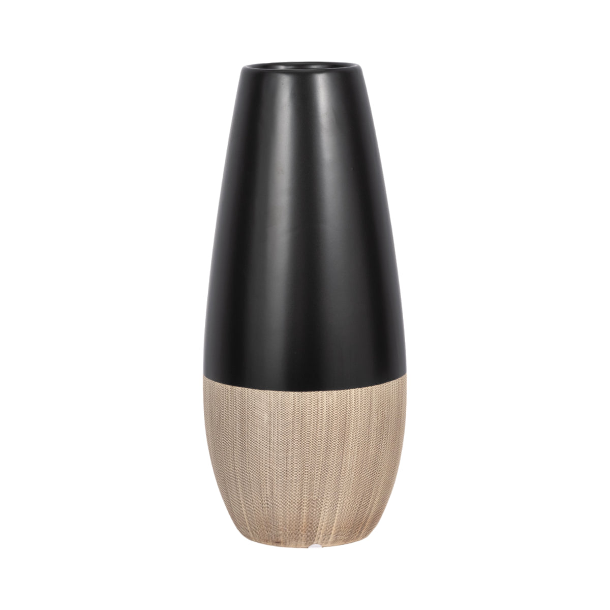 Earlimart Cream/Black Ceramic 2-Tone Vase