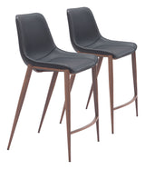 Magnus Black & Walnut Counter Stool (Set of 2)