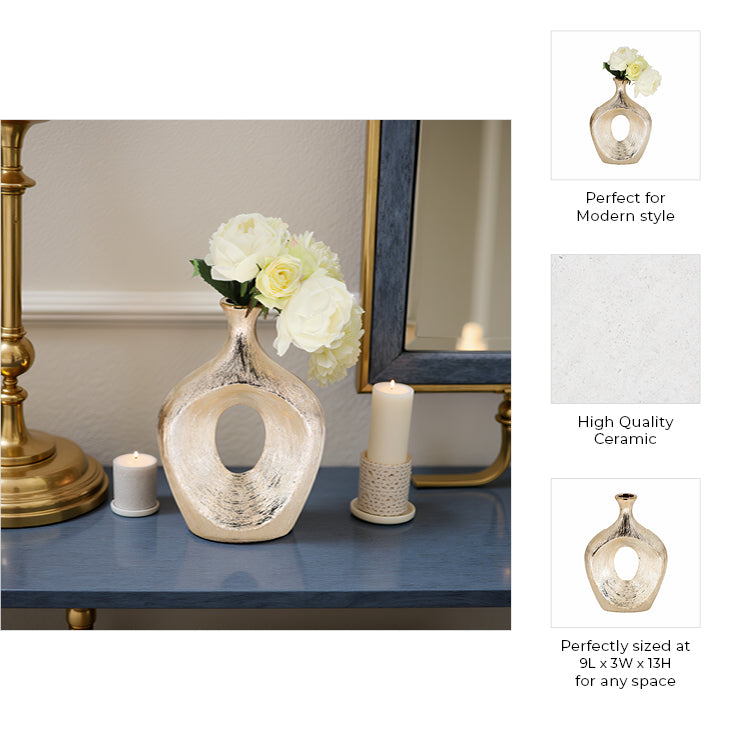 Hardencliff Gold Scratched Oval Vase
