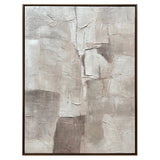 Fleta Neutral/Bronze Hand Embellished Abstract Framed Wall Art