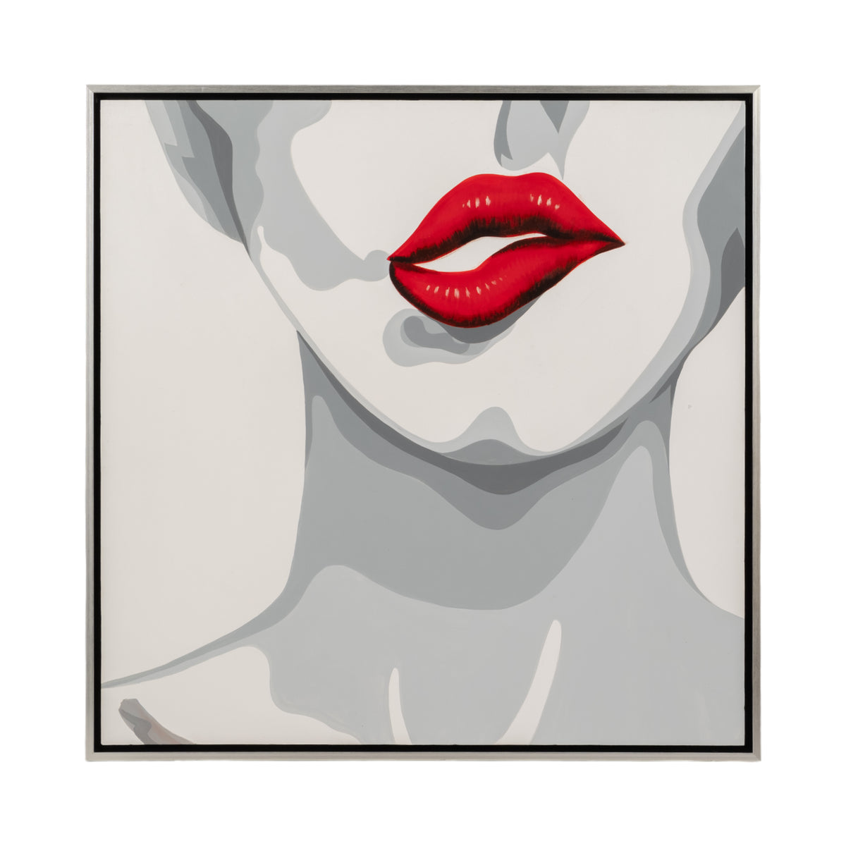 Cole White Hand Painted Lip Bite Wall Art