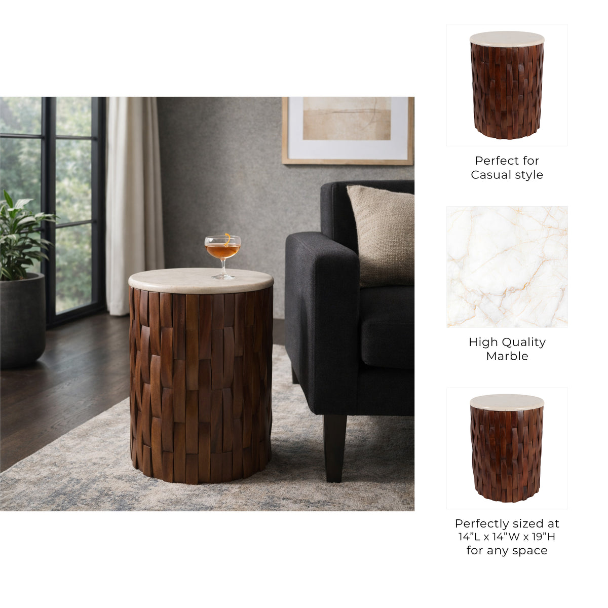 Davinwell Ivory/Brown Table