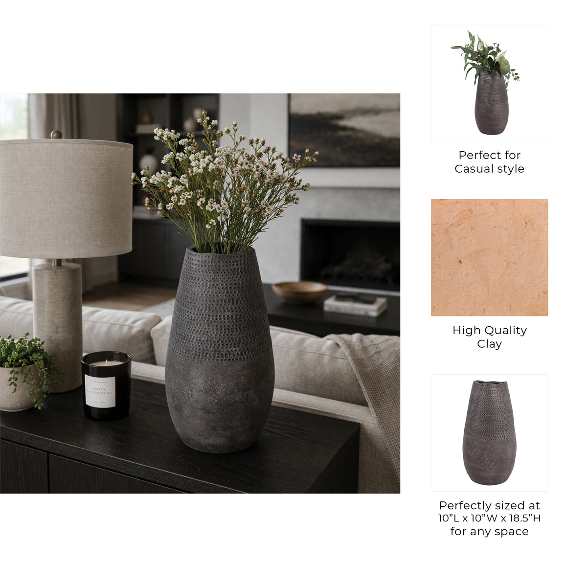 Norahaven Brown/Tan Large Vase