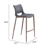 Ace Dark Gray & Walnut Barstool (Set of 2)