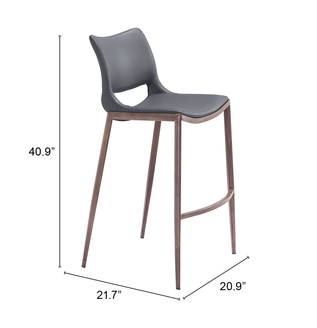 Ace Dark Gray & Walnut Barstool (Set of 2)