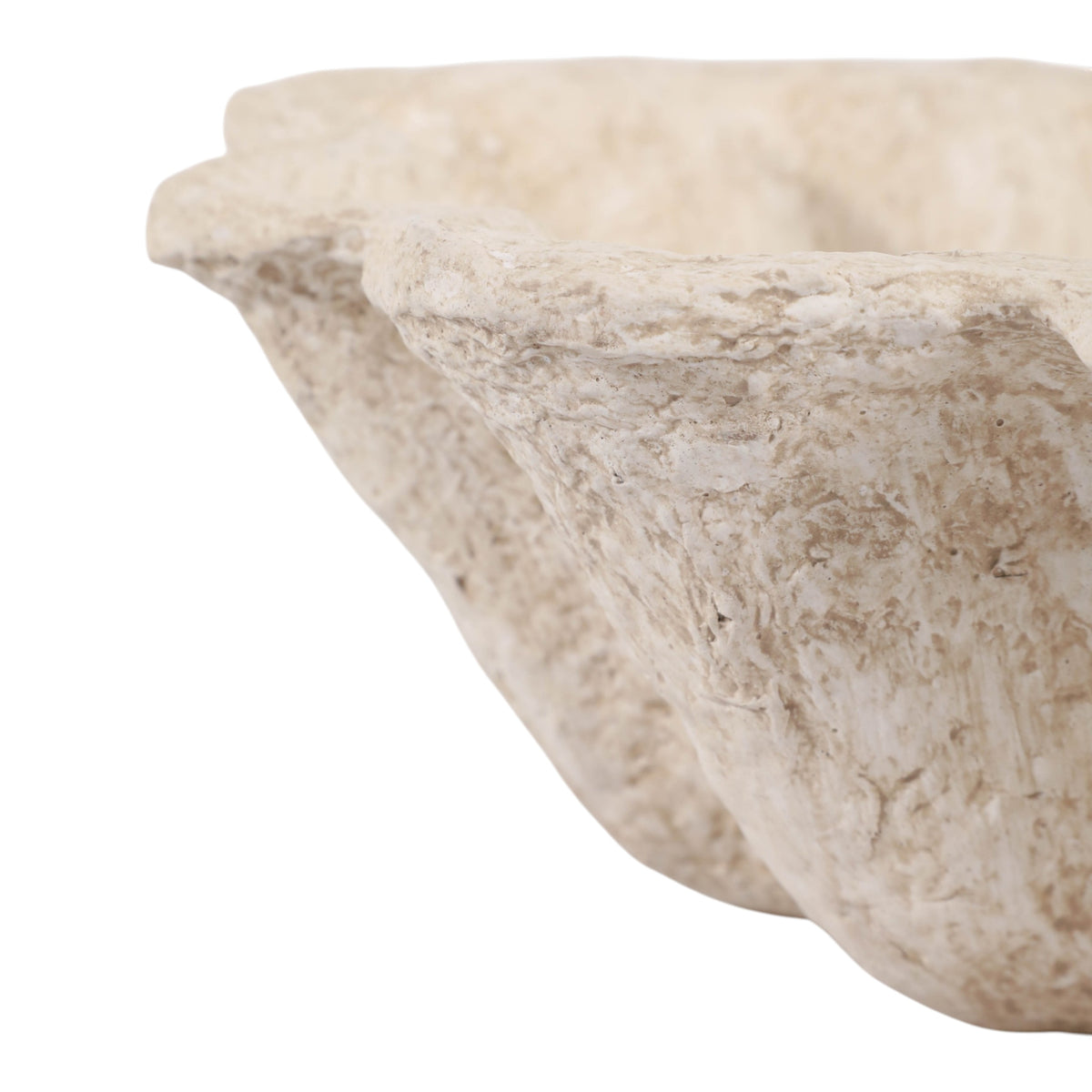 Ragtown Ivory Fluted Paper Mache Bowl