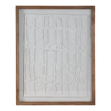Foxwood White/Brown Paper Mache Wall Art with Wooden Frame and Glass