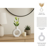 Rawson White Ceramic Round Cut-Out Vase